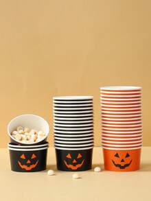 10 piezas de cuencos de papel desechables de Halloween, cajas de aperitivos con patrón de calabaza y fantasma de Halloween, cajas de dulces para trucos o , cajas de comida de papel, cajas de palomitas, cuencos de aperitivos, vajilla desechable para fiestas de Halloween, decoraciones de Halloween, decoración de mesa para fiestas de Halloween, decoración de casa embrujada, regalos de fiesta, decoración de vacaciones de invierno, suministros de cocina de Halloween aterradores, decoraciones navideñas - Calabaza de Halloween - Ver 8
