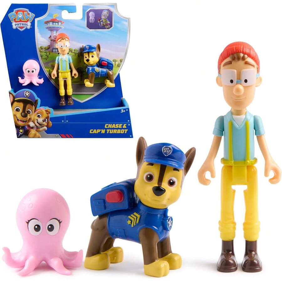 Spin Master , paquete de Figuras de Chase & Capitán Turbot con Figura de Juguete de Pulpo Bebé, Juguetes para Niños y Niñas de 3 Años en Adelante - Persecución y el Capitán Turbot - Ver 1