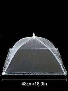 1pc Foldable Food Cover, Dust-Proof And Fly-Proof Tabletop Food Cover, Rectangular Mosquito-Proof Kitchen Cover For Vegetables - White - View 17