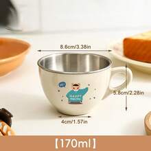 304 Stainless Steel Water Cup With Handle, Cute Cartoon Pattern Double Wall Milk Coffee Cup Mug, Detachable Insulated Anti Scalding Drinking Cup Suitable For Students And Adults To Use In School, Office, Outdoor Camping, Picnic - Multicolor - View 19
