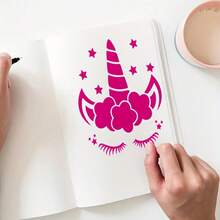 6pcs Unicorn Stencil Set, 5.91*5.91 Inches, Reusable Painting Stencils, Suitable For Scrapbooking, Paper, Photo Frames, Fabric Art, DIY Crafts, Wall Decor, Reusable Stencils, Large Size Stencils, Decorative Concrete Stencils - Unicorn Template Set - View 4
