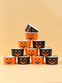 10 piezas de cuencos de papel desechables de Halloween, cajas de aperitivos con patrón de calabaza y fantasma de Halloween, cajas de dulces para trucos o , cajas de comida de papel, cajas de palomitas, cuencos de aperitivos, vajilla desechable para fiestas de Halloween, decoraciones de Halloween, decoración de mesa para fiestas de Halloween, decoración de casa embrujada, regalos de fiesta, decoración de vacaciones de invierno, suministros de cocina de Halloween aterradores, decoraciones navideñas - Calabaza de Halloween - Ver 5
