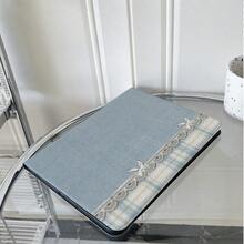1件淺藍色格紋蕾絲蝴蝶結平板保護殼，相容於 iPad 10代 10.9吋 2022 智慧保護殼/Air 13(M3 2025)/Air 11/11(A16 2025)/Galaxy Tab S10+/S9/A9，適用於 Pad、Matepad、Pad、Honor Pad、Xiaoxin Pad - 彩色 - 查看 5