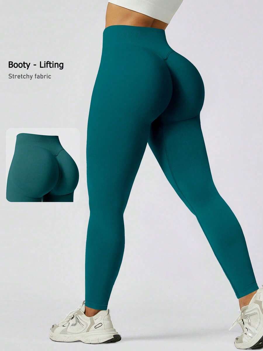 NcmRyu 1 pieza Pantalones deportivos negros de primavera para mujer, de uso casual al aire libre, con efecto moldeador y elevador, aptos para yoga, fitness, running, tenis y entrenamiento - Verde - Ver 1