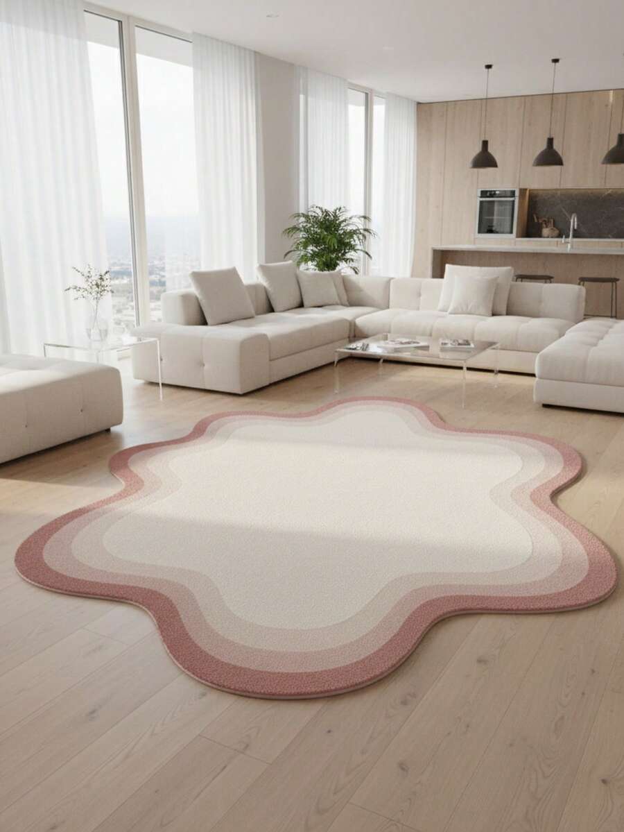 1pc Wonderful Forest Alien Cute Floor Mat, Large Carpet, Welcome Mat, Rug, Floor Mat, Outdoor Door Mat, Kitchen Rug, Home Decor, Front Door Mat, Area Rug, Outdoor Mat, Home Decor, Area Rug, Garden Rug, Washable Rug - Pink Gradient - View 1