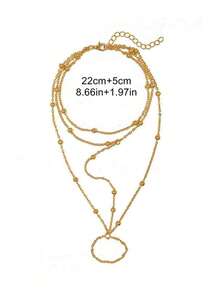 1pc Fashionable Light Luxury Versatile Casual Minimalist Cool Style Anklet - Yellow Gold - View 4