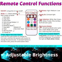 2PCS RGB LED Portable Party Light,Remote Control Wireless 8 Colors Strobe Lighting,Rechargeable Footwell Lights,Under Glow Kits Car Mods, Exterior Interior Decorative Accessories, Flash Warning Lamps For SUV Truck Motorcycle Bike Aircraft,Gift Ideas - 2 lights - 查看 8
