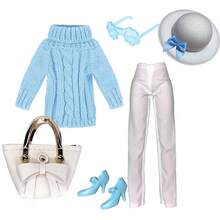 1/6 Doll Clothes Sweater And Pants Outfit Set Compatible With 11.5 Inch BJD Doll, 30cm Fashion Doll Accessories, Doll Dress Up Costume Gift For Girls - Multicolor - View 19