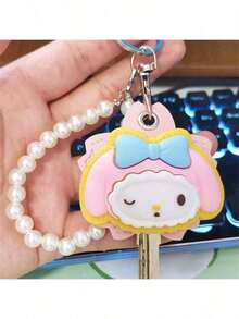 1 llavero mini con tarjetero de Hello Kitty de Sanrio, ideal para Halloween, Navidad, graduación, decoración del hogar, novia, fiestas, cumpleaños de amigos y para la escuela. - Multicolor - Ver 2