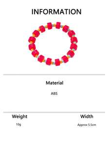 1pc/4pcs Pink Contrast Color Unique Handmade Beaded Bracelet Fashion Design Sweet Cool Hot Girl Women's Daily Wear Jewelry - Beaded Bracelet - View 6