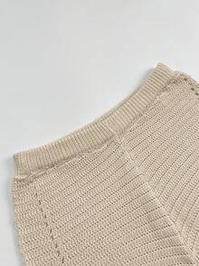 女款 2026 春季新品 海灘度假風 仿珍珠貝殼流蘇裝飾 性感短版抹胸針織上衣 抽繩極簡設計 低胸夏季款 - 乳白 - View 9