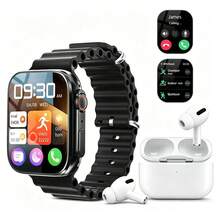 Smart Watch + Bluetooth Headset, Unisex, Multifunctional, Suitable For Gift Giving. - Black - View 1