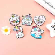 SANRIO 1件可愛卡通胸針，金屬徽章，柔軟甜美貓咪合金胸針，包包配件針 - 彩色 - 查看 1