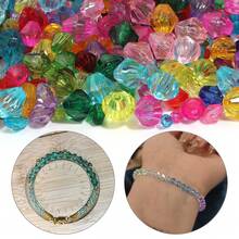 100-1000pcs Faux Crystal Rhombus Double Cone Acrylic Beads - Carved Spacer Beads, Suitable For Handmade DIY Necklace, Earrings, Bracelet Crafts, Keychain, Phone Chain Making Decoration Accessories Loose Beads - Rhomboid Cross-section - View 6