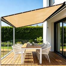 1pc UV-Resistant Coffee Brown High-Density Polyethylene Sun Shade Sail, Safety Fence, Garden Fence, Gazebo Shade Cloth, Privacy Screen, Outdoor Sun Shade Net, Windproof, Bird-Proof, Insect-Proof, Snow-Proof, Dust-Proof, Suitable For Summer Camping, Outdoor Swimming Pool And Simple Garage. - PE Shade Cloth - View 2