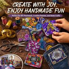 (Model Terbaru yang Telah Ditingkatkan) 50/100 lembar Kain Batik Afrika - Potongan Persegi 12,7*12,7 Cm, Warna Acak, Cocok untuk Patchwork, Menjahit, Scrapbooking | Kain Kerajinan Tekstil Afrika Aneka Warna dengan Efek Sobek - bawaan - View 8