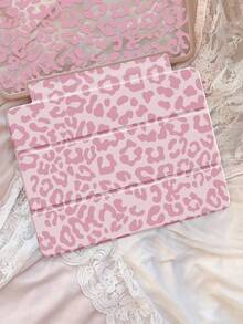 This Exquisite And Cute Pink Leopard Print Double-Sided Painted Acrylic Transparent Crystal Back Cover Has Shock-Absorbing Function, Suitable For 7th, 8th (10.2 Inch) And 10th Generation . It Has A Built-In Pen Slot And Supports Sleep/Wake Function. It Is An Ideal Gift Choice. - Multicolor - View 4