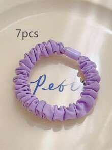 7pcs Rainbow Colorful Small Hair Ties, Sweet Candy Color Small Hair Ties, Simple High Elastic Durable Ponytail Hair Ropes, Essential Hair Accessories For Girls Daily, Vacation, Travel Photography, Back To School Season, Easter Gift Choice - Hair Tie - View 15