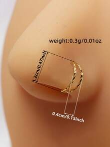 1件極簡風女用鼻環，適用於婚禮、訂婚、週年紀念、派對、情人節及其他場合 - 金黃色 - 查看 5