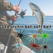 Floating Sea Urchin Soft Bait, Fishing Lure, Biomimetic Soft Worm, Sea Fishing, Black Pond, Wild Fishing, Water Ball Bait, Green Sea Urchin Dice-Shaped Soft Plastic Lure, Realistic Slow-Sinking Bass Fishing Lure, Suitable For Freshwater, Saltwater, Ice Fishing, All-Scenario Fishing Gear, Can Be Used For Lakes, Rivers, Reservoirs, Shore Fishing, Unisex, Lure Fake Bait, Fishing, Fishing Gear Supplies, Spring, Summer, Autumn, Winter, Suitable For Any Season, Enjoy Fishing Fun, Halloween/Christmas/New Year - Multicolor - View 3