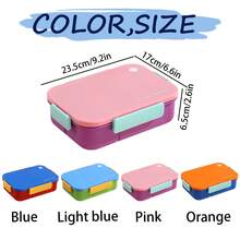 Adult Bento Lunch Box With Utensils, 3-Compartment Meal Box, Microwave , Easy To Clean, Suitable For Office Workers And Students - Multicolor - View 9