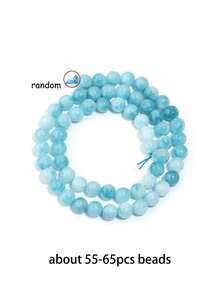 1strand Blue Larimar Natural Round Loose Spacer Stone Beads For Lovers For Jewelry Making Diy Necklace Bracelet Accessories 6 8 10mm - Lake Blue - View 11