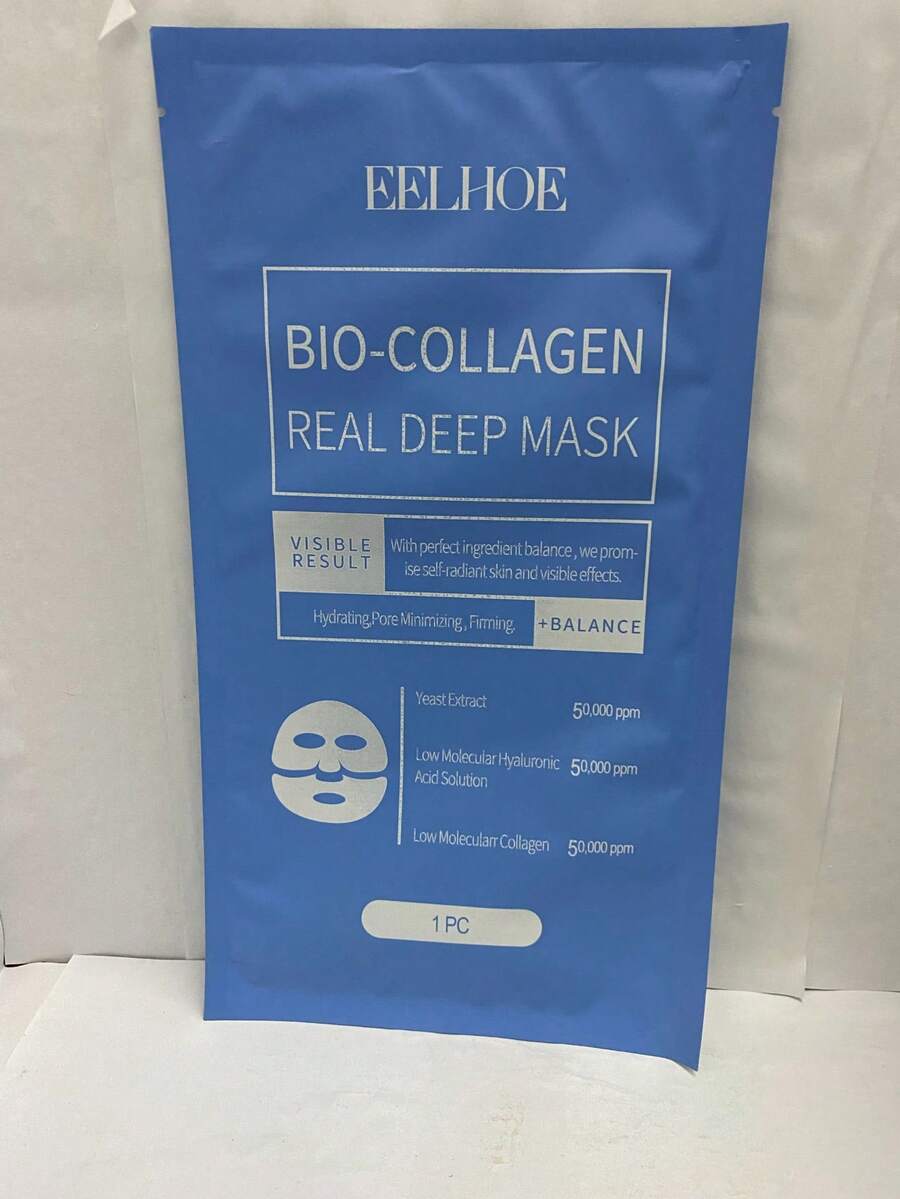 EELHOE 16pcs BioCollagen Real Deep Moisturizing Mask Anti-Wrinkle Lifting Face Mask With Hydrolyze Collagen Soluble Collagen Sheet Mask - Collagen - 查看 1