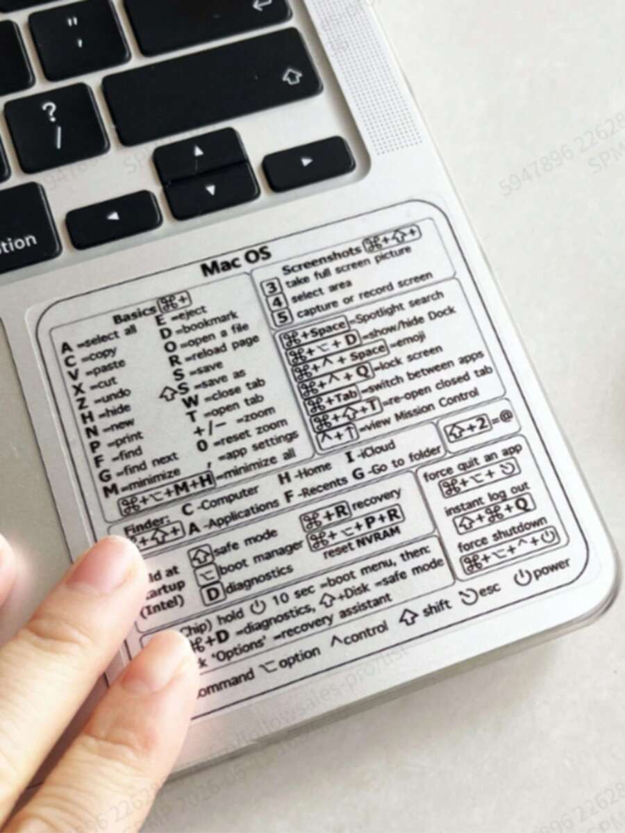 1pc/2pcs Transparent PVC Keyboard Cover Film | Suitable For Quick Reference/Word/Excel/Windows Shortcuts, Improve Office Efficiency - Office Software Shortcut Guide Sticker - View 1