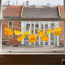 1 Peça Autocolante de Parede Pendurado com Folhas de Ginkgo Realistas para Decoração de Janela, Transparente, Autoadesivo, Vinil para Janela Brilhante com Impressão Fotográfica, Decoração de Superfície de Vidro, À Prova de Água, Removível, Arte Mural da Natureza Amarelo-Verde para Sala de Estar, Quarto e Decoração da Casa - Multicolorido - Ver 6