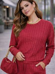 Women Two-Piece Outfits - Red - View 6