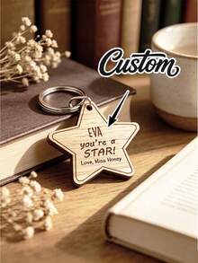 1/2/3pcs Customized Keychain With Metal Key Ring-Teacher Pupil Gift,Laser Engraved Name Text Logo,Teacher Appreciation, Coworker Farewell,Family Member Keychain,Gift For Student,Back To School - Multicolor - View 5