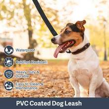 PVC材質狗狗牽繩，適合訓練與散步，防水、防異味、防鏽、耐污、易清潔，4色可選，耐用堅固，握感舒適，適用小型、中型與大型犬 - 黑色 - 查看 5