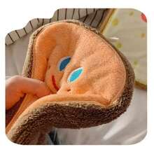 8/4pcs Thickened Coral Fleece Hand Towels - Super Absorbent Quick Drying Bathroom Kitchen Towels, With Cute Cartoon Patterns (Bread Slice, Donut, Pizza, Pie) & Hanging Rope Design, Convenient Hanging, Modern Home Essential, Soft Texture, Fun Patterns - Multicolor - View 4