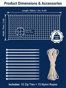 Balcony Net 2m X 79cm, Pet-Proof, W/ Ties. For Garden, Awning, Camping, Railing, Privacy - Multicolor - View 7
