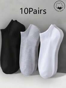 20/10/5/3/1 Par de Meias Masculinas, Meias Curtas, Meias Invisíveis, Design Antiderrapante de Linha Dupla, Meias Brancas, Meias Pretas, Meias de Barco de Corte Baixo, Meias de Tornozelo, Absorção de Umidade, Macias e Respiráveis, Adequadas para Negócios e Casual, Casa e Esportes, Estilo Universitário, Uso Diário em Todas as Estações, Cor Aleatória 1/3/5/6/10/15/20/30 Pares - Multicolorido - Visão 26