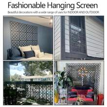 12 Pcs PVC Hanging Room Divider, Thick Decorative Flower Design Room Divider Partitions Panel Screen For Decorating Bedroom Dining Kitchen Office Studio Restaurant Hotel Decor - Black - View 6