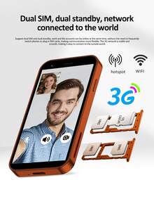 SERVO 18SE 迷你智能手机，Android 8.1 操作系统，WCDMA 双卡双待 3G 网络，3.0 英寸高清显示屏，机身小巧，2GB 运行内存 + 16GB 机身存储，单手操作，掌上尺寸。 - 橘色 - 查看 7