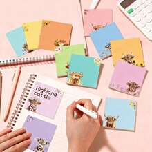 1/3/6/12 Packs Cute Pink, Blue, Purple Floral And Animal Pattern Sticky Notes Set, Suitable For Home, School And Office, Random Style School Supplies - one-size - View 2
