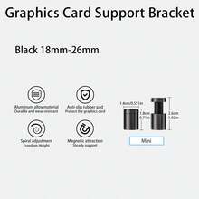 18mm-120mm GPU Holder Spiral Telescopic Graphics Card Bracket Height-Adjustable Magnetic Base - Anti-Bend Anti-Sag GPU Support Compatible With Various Computer Cases Sturdy Support For ATX ITX PC Case - View 15