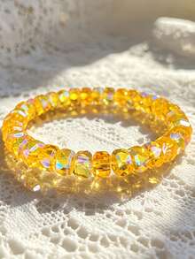 1pc Wealth Bracelet For Women, Daily Wear Bracelet - Yellow - View 3