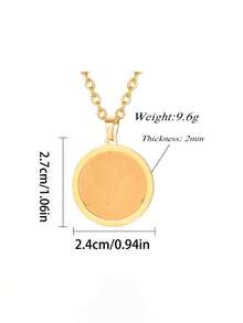 Customized Personalized Round Pendant With Letter, Suitable For Men And Women, Photo Customized Necklace, Custom Text Necklace, Customized Photo Pendant Necklace - Multicolor - View 5