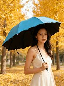 1 pieza Paraguas mágico que cambia de color, el patrón floral aparece cuando se moja, paraguas mini portátil plegable con protección UV contra el sol y la lluvia, adecuado para viajes, vacaciones y desplazamientos diarios - Multicolor - Ver 5