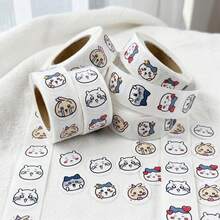 500pcs GIIKAWA Roll Round Stickers, Cute Cartoon Animal Seal Stickers, Handmade, Gift Packaging Decoration, Suitable For Holiday Parties And Birthday Gifts, Party Favors, Perfect Gift - Multicolor - View 3