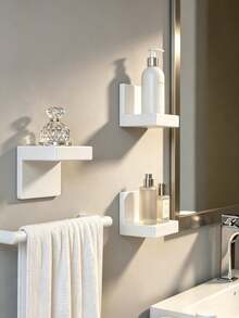 10pcs/6pcs/1pc Deep Black Thickened Wall-Mounted Floating Shelf, Modern Display Rack With Iron Plate Support, Space-Saving Storage Organizer For Home And Office - A - View 3