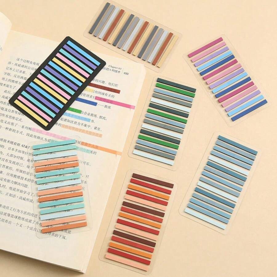 300/600/1200/2400/3000入 細長透明可書寫索引貼紙,適用於學生課本章節分類、辦公活頁夾文件標記與閱讀書籍時做註記,開學季、畢業禮、教師節與生日禮物 - 均碼 - 查看 1