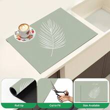 1pc Minimalist Diatomaceous Earth Absorbent Drying Mat, Non-Slip Heat-Resistant Coffee Machine Pad, Kitchen Countertop Dish Drainer Mat, Suitable For Coffee Bar, Dining Table, Kitchen And Home Decor - Multicolor - View 6