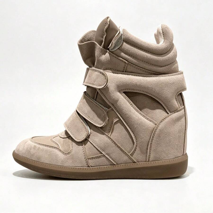 2026 New ISA Women's Sneakers, High-Top Skate Shoes & Casual Footwear With Hidden Height-Increasing And Round-Toe Design, Versatile For Daily Wear. - 棕色 - 查看 1