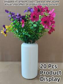4/8/20 Bundles Indoor/Outdoor Artificial Flowers, Waterproof, Windproof, Non-Fading, Realistic Faux Flower Plants Suitable For Indoor/Outdoor Gardens, Porches, Windowsills, Home, Weddings, Rustic Style, Party Decor, Balcony Decoration, Outdoor Artificial Flowers, UV-Resistant Faux Plastic Flowers, Artificial Greenery Decor, Hanging Baskets, Kitchen Home Vase Arrangements (6 Colors) - Multicolor - View 2