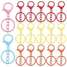 12pcs Lobster Clasp With Chain, Suitable For Keychain Hooks And Accessories, Ideal For DIY Handmade Crafts, Bag Charms, Wallet Clasps, Plush Toys, Crochet And Jewelry Making - Chain Lobster Buckle - View 1