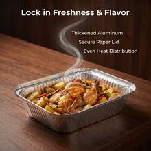 Household Commercial Aluminum Foil Baking Trays, Stackable Disposable Rectangular Food Holders - View 3